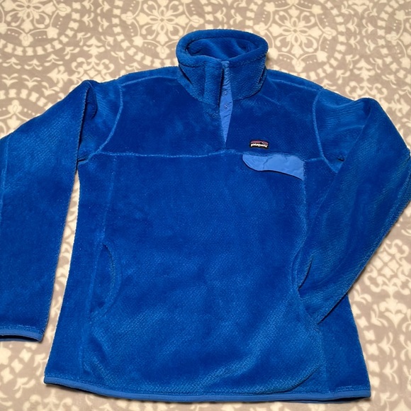 Patagonia Sweaters - Patagonia Snap ReTool Womens Large fleece pullover royal blue EUC